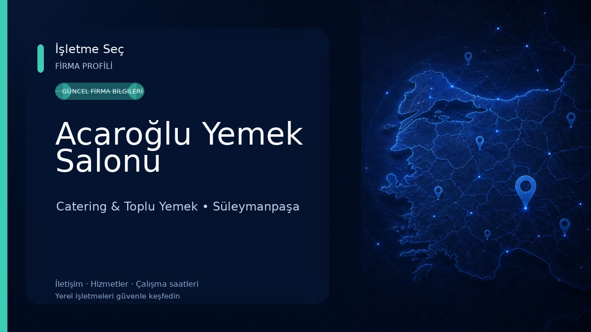 Acaroğlu Yemek Salonu Catering & Toplu Yemek