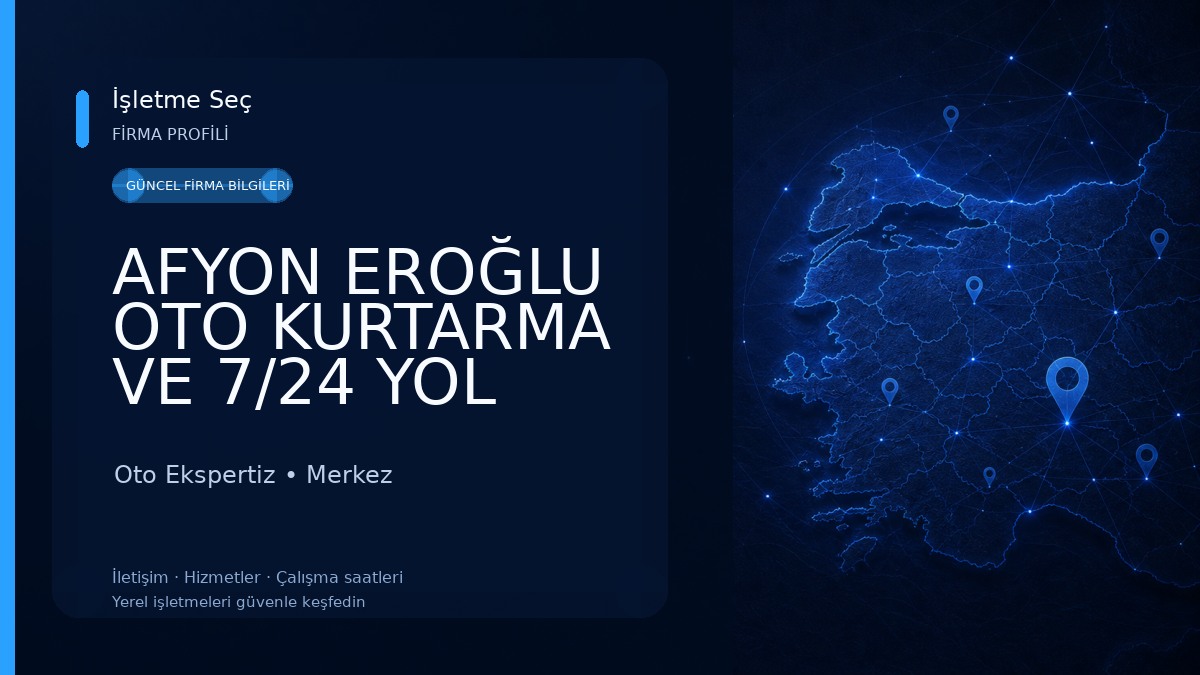 AFYON EROĞLU OTO KURTARMA VE 7/24 YOL YARDIM Oto Ekspertiz