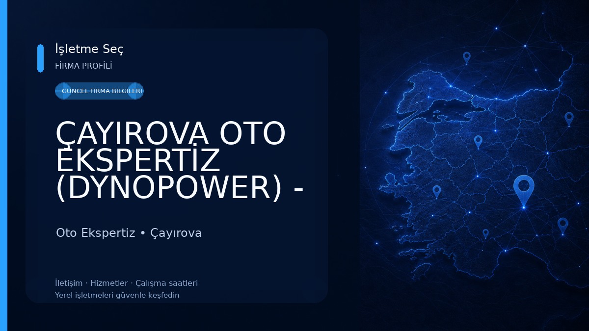 ÇAYIROVA OTO EKSPERTİZ (DYNOPOWER) - TSE BELGELİ - KURUMSAL VE PROFESYONEL Oto Ekspertiz