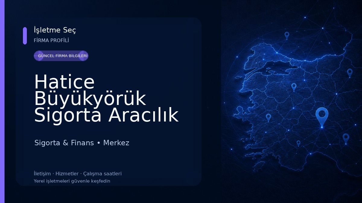 Hatice Büyükyörük Sigorta Aracılık Hizmetleri Sigorta & Finans